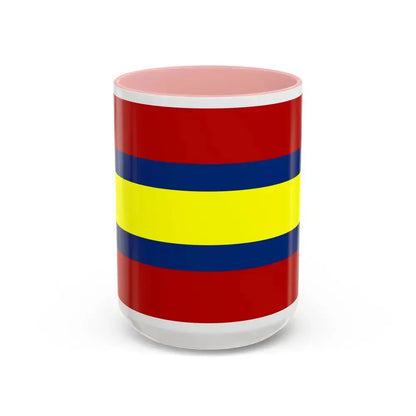 Flag of Loja Ecuador - Accent Coffee Mug 15oz Pink - Go Mug Yourself