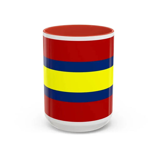 Flag of Loja Ecuador - Accent Coffee Mug 15oz Red - Go Mug Yourself