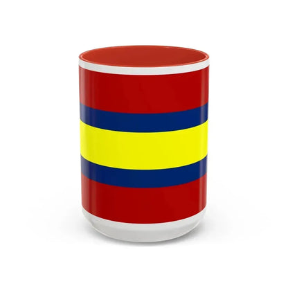 Flag of Loja Ecuador - Accent Coffee Mug 15oz Red - Go Mug Yourself