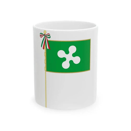Flag of Lombardy Complete (Italy) White Coffee Mug 11oz - Go Mug Yourself