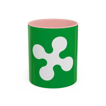 Flag of Lombardy Italy - Accent Coffee Mug 11oz Pink - Go Mug Yourself