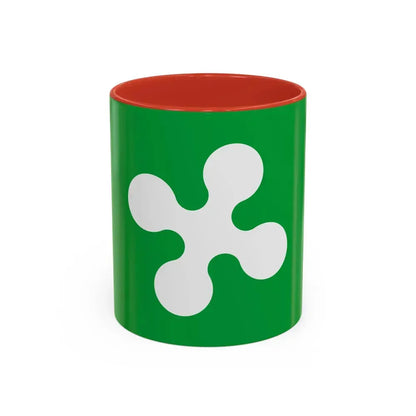 Flag of Lombardy Italy - Accent Coffee Mug 11oz Red - Go Mug Yourself