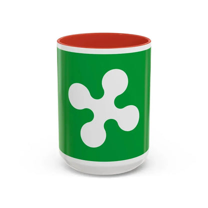 Flag of Lombardy Italy - Accent Coffee Mug 15oz Red - Go Mug Yourself