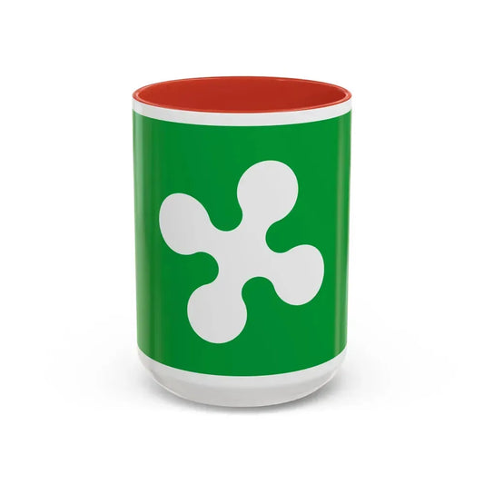 Flag of Lombardy Italy - Accent Coffee Mug 15oz Red - Go Mug Yourself