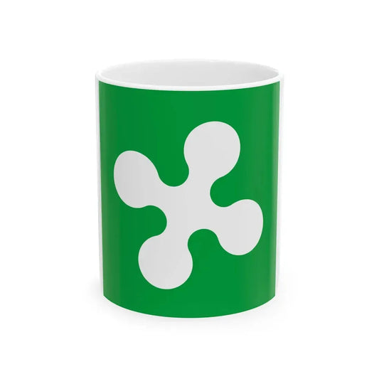 Flag of Lombardy square (Italy) White Coffee Mug 11oz - Go Mug Yourself