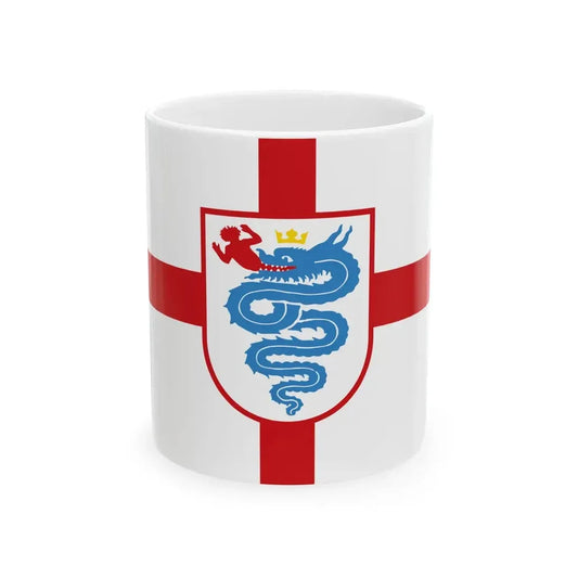 Flag of Lombardy version 1 (Italy) White Coffee Mug 11oz - Go Mug Yourself