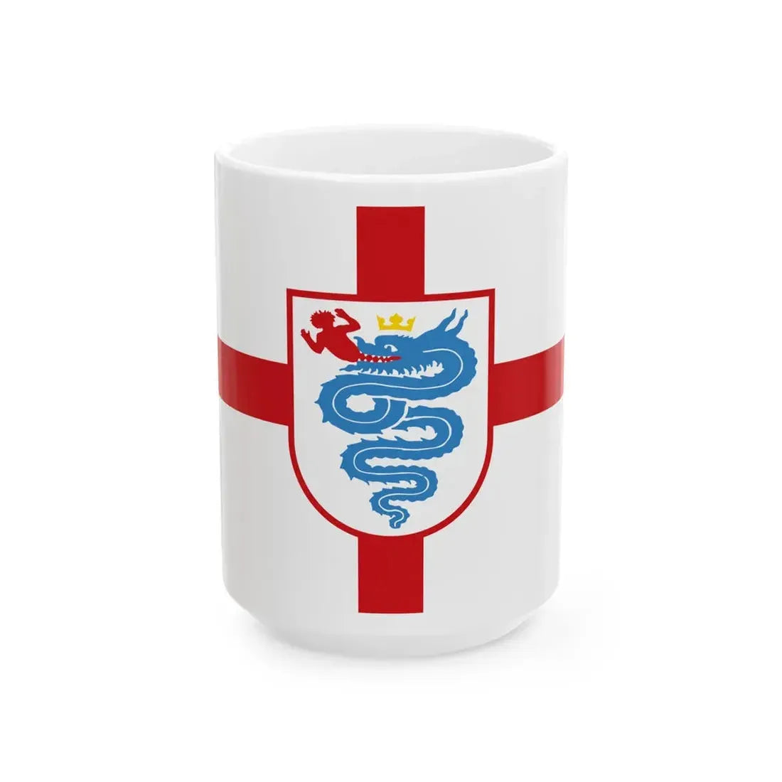 Flag of Lombardy version 1 (Italy) White Coffee Mug 15oz - Go Mug Yourself
