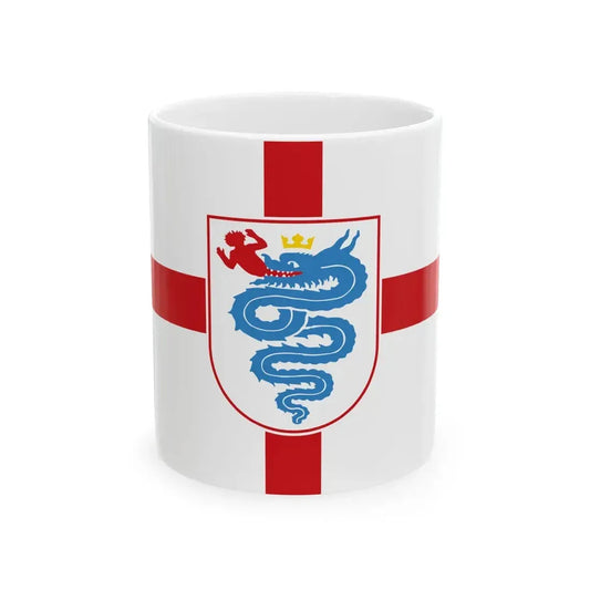 Flag of Lombardy version 2 (Italy) White Coffee Mug 11oz - Go Mug Yourself