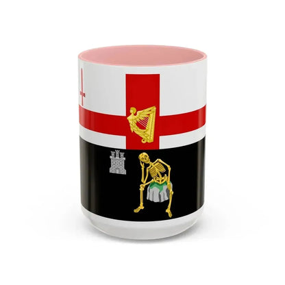 Flag of Londonderry Ireland - Accent Coffee Mug 15oz Pink - Go Mug Yourself