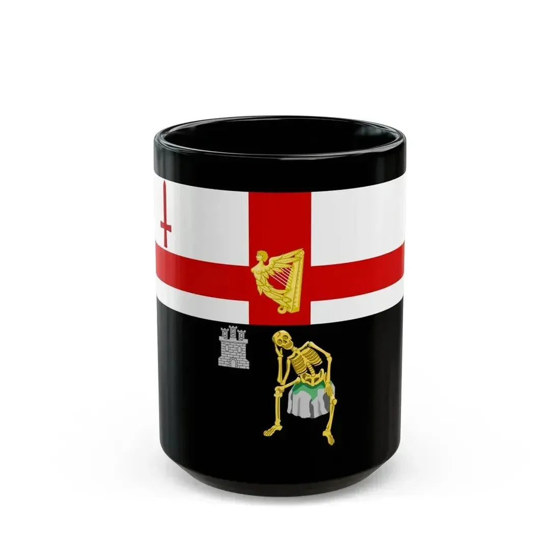 Flag of Londonderry Ireland - Black Coffee Mug 15oz - Go Mug Yourself