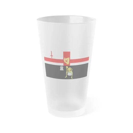 Flag of Londonderry Ireland - Frosted Pint Glass 16oz 16oz Frosted - Go Mug Yourself