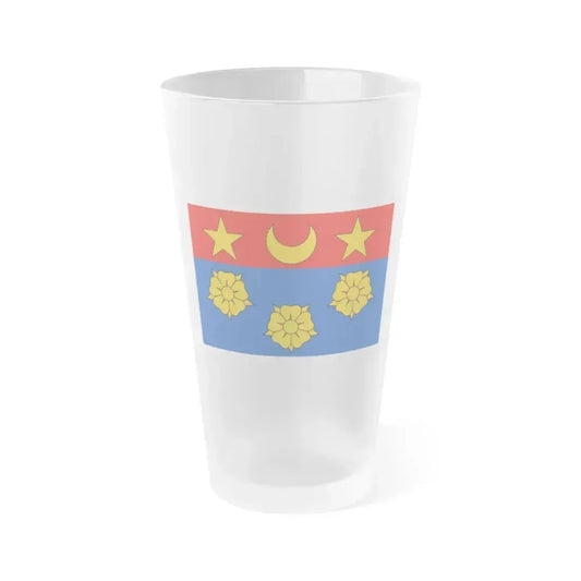 Flag of Longueuil Quebec Canada - Frosted Pint Glass 16oz 16oz Frosted - Go Mug Yourself