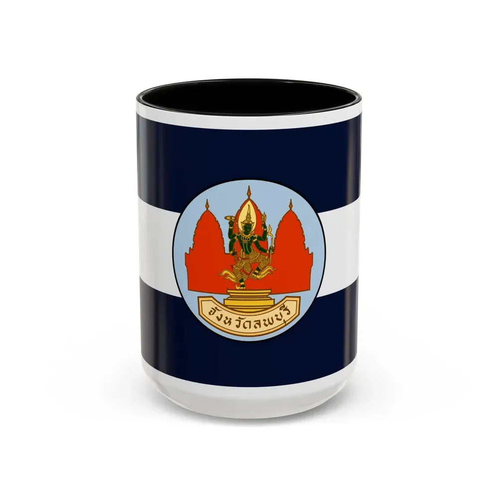 Flag of Lop Buri Province Thailand - Accent Coffee Mug 15oz Black - Go Mug Yourself