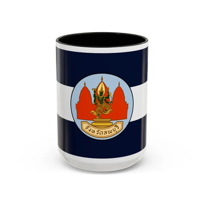 Flag of Lop Buri Province Thailand - Accent Coffee Mug 15oz Black - Go Mug Yourself