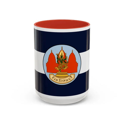 Flag of Lop Buri Province Thailand - Accent Coffee Mug 15oz Red - Go Mug Yourself