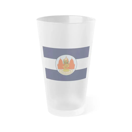 Flag of Lop Buri Province Thailand - Frosted Pint Glass 16oz 16oz Frosted - Go Mug Yourself