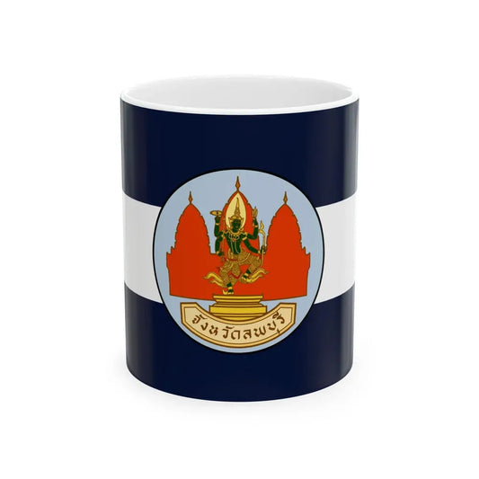 Flag of Lop Buri Province Thailand - White Coffee Mug 11oz - Go Mug Yourself