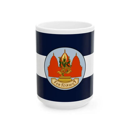 Flag of Lop Buri Province Thailand - White Coffee Mug 15oz - Go Mug Yourself
