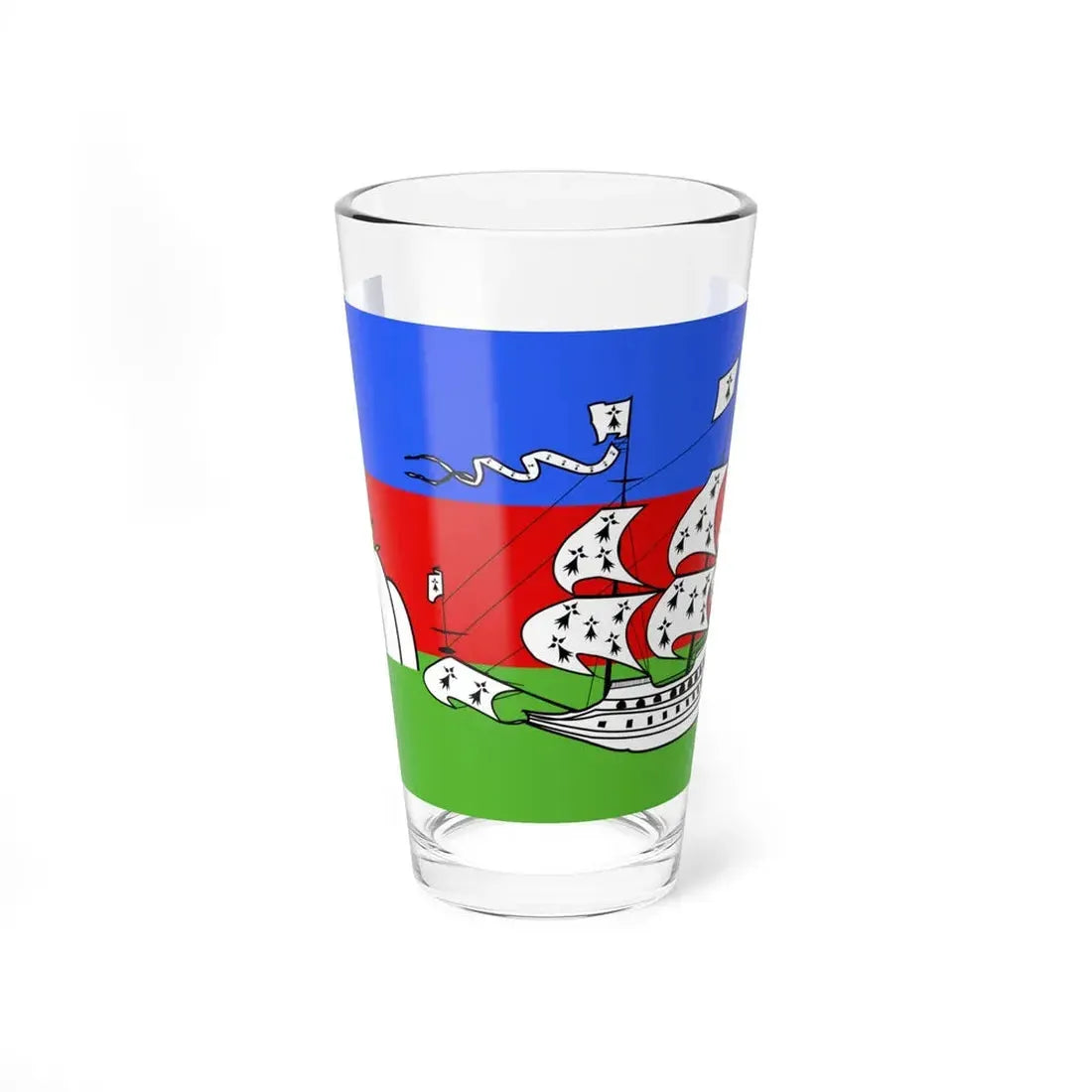 Flag of Lorient (France) Pint Glass 16oz 16oz - Go Mug Yourself