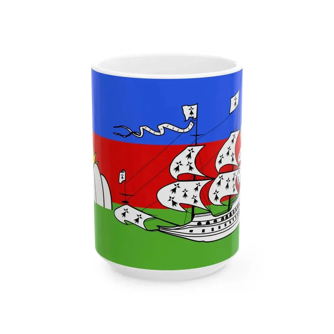 Flag of Lorient (France) White Coffee Mug 15oz - Go Mug Yourself