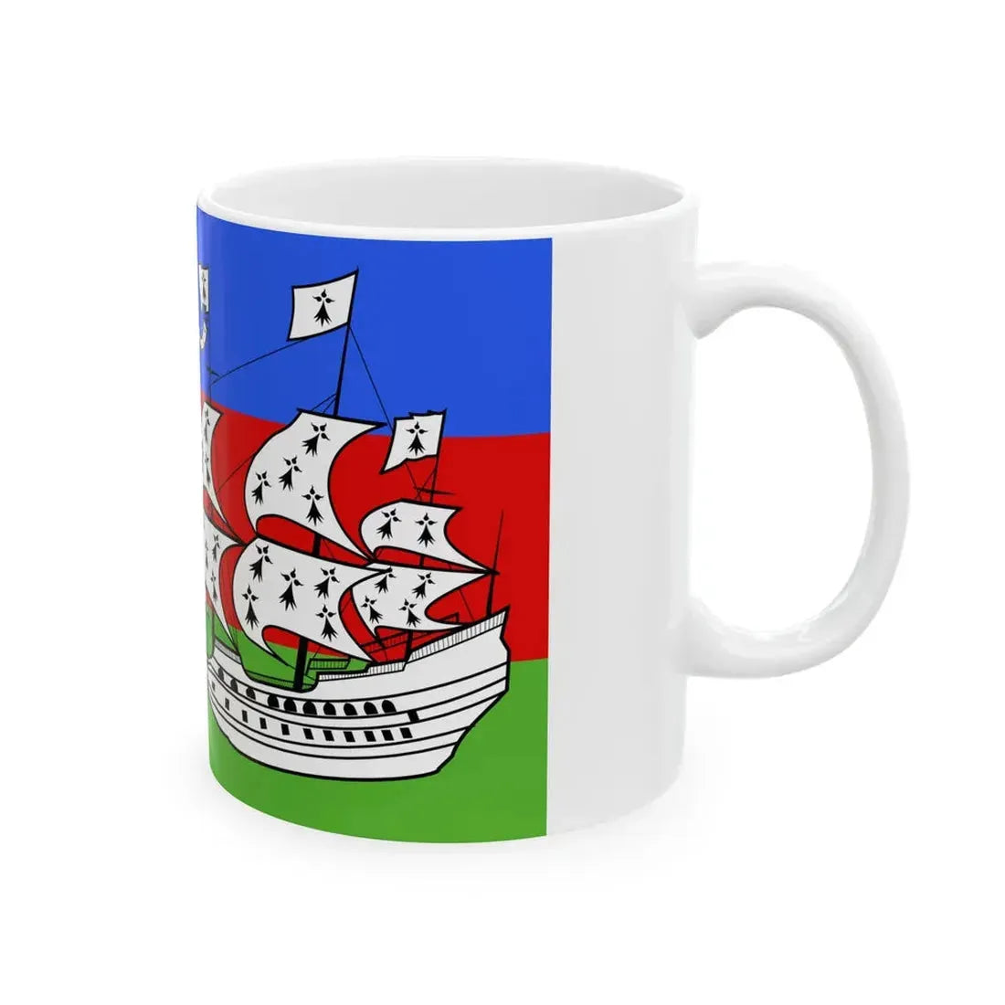 Flag of Lorient (France) White Coffee Mug - Go Mug Yourself