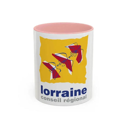 Flag of Lorraine France 2 - Accent Coffee Mug 11oz Pink - Go Mug Yourself