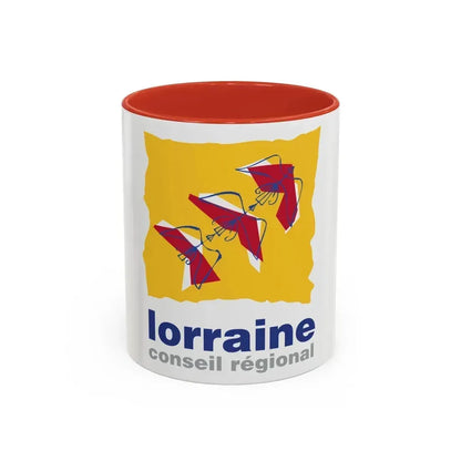 Flag of Lorraine France 2 - Accent Coffee Mug 11oz Red - Go Mug Yourself