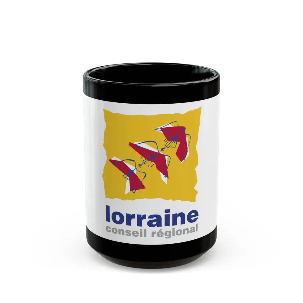 Flag of Lorraine France 2 - Black Coffee Mug-15oz-Go Mug Yourself