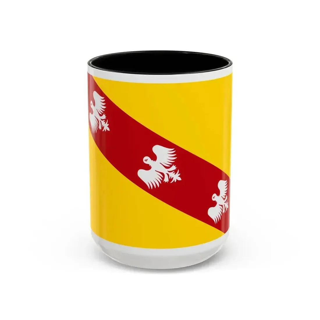 Flag of Lorraine France - Accent Coffee Mug 15oz Black - Go Mug Yourself