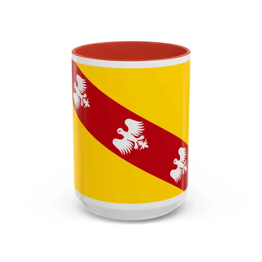 Flag of Lorraine France - Accent Coffee Mug 15oz Red - Go Mug Yourself