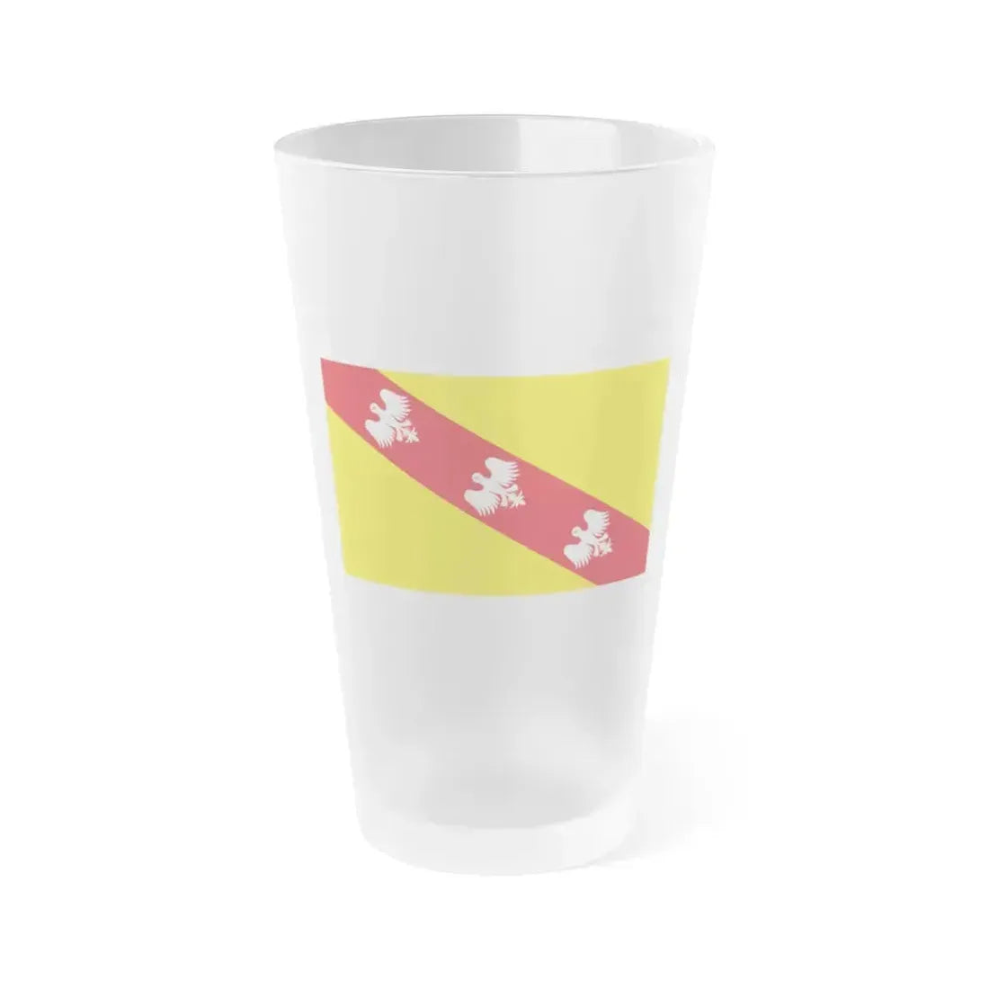 Flag of Lorraine France - Frosted Pint Glass 16oz 16oz Frosted - Go Mug Yourself