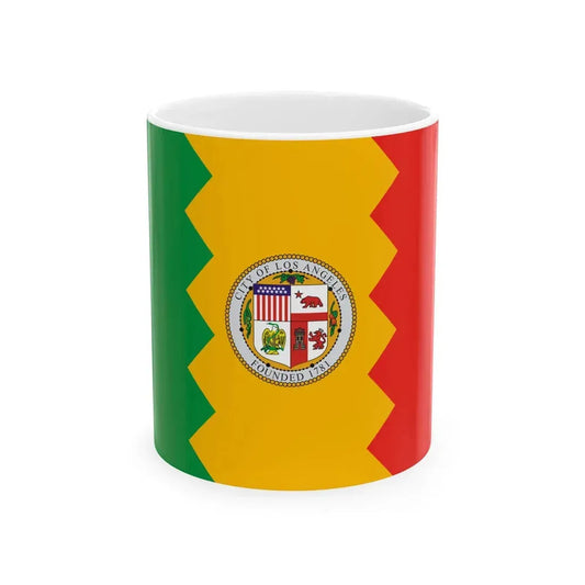 Flag of Los Angeles California (United States) White Coffee Mug 11oz - Go Mug Yourself