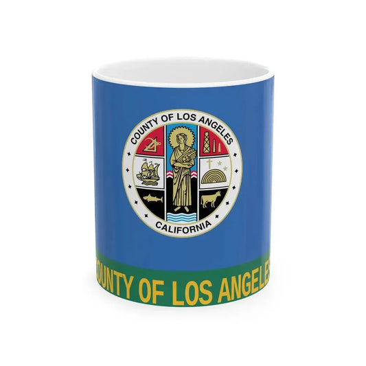 Flag of Los Angeles County California 1967-2004 (United States) White Coffee Mug 11oz - Go Mug Yourself