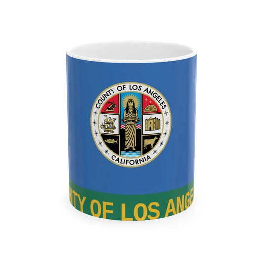 Flag of Los Angeles County California 2004-2014 (United States) White Coffee Mug 11oz - Go Mug Yourself