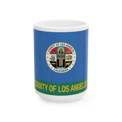 Flag of Los Angeles County California (United States) White Coffee Mug 15oz - Go Mug Yourself