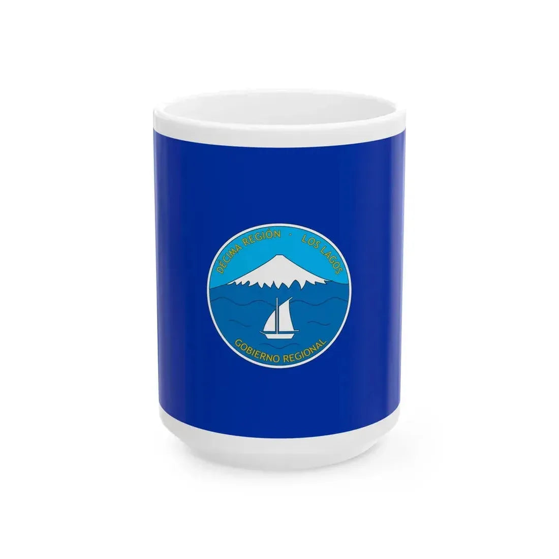 Flag of Los Lagos Region -2013 (Chile) White Coffee Mug 15oz - Go Mug Yourself