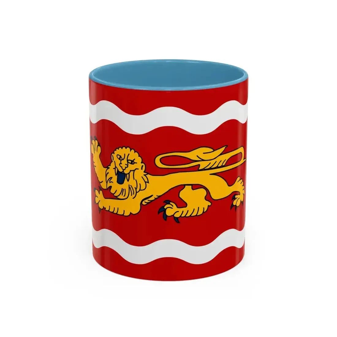 Flag of Lot et Garonne France - Accent Coffee Mug 11oz Light Blue - Go Mug Yourself