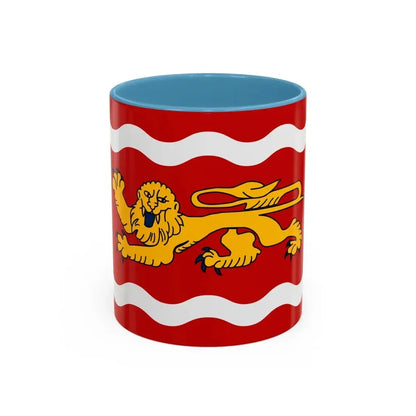 Flag of Lot et Garonne France - Accent Coffee Mug 11oz Light Blue - Go Mug Yourself