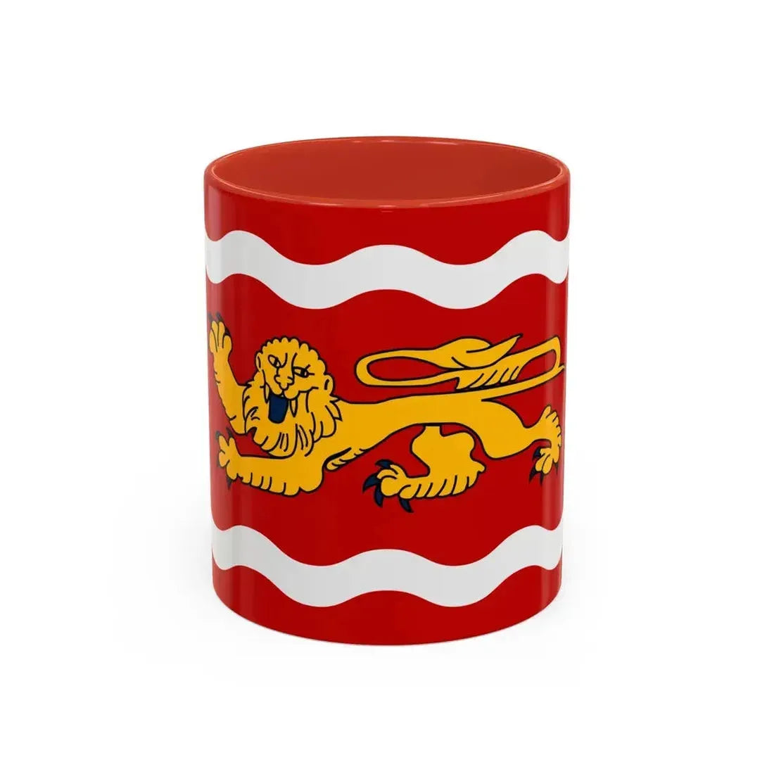 Flag of Lot et Garonne France - Accent Coffee Mug 11oz Red - Go Mug Yourself