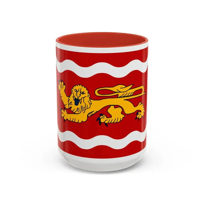 Flag of Lot et Garonne France - Accent Coffee Mug 15oz Red - Go Mug Yourself