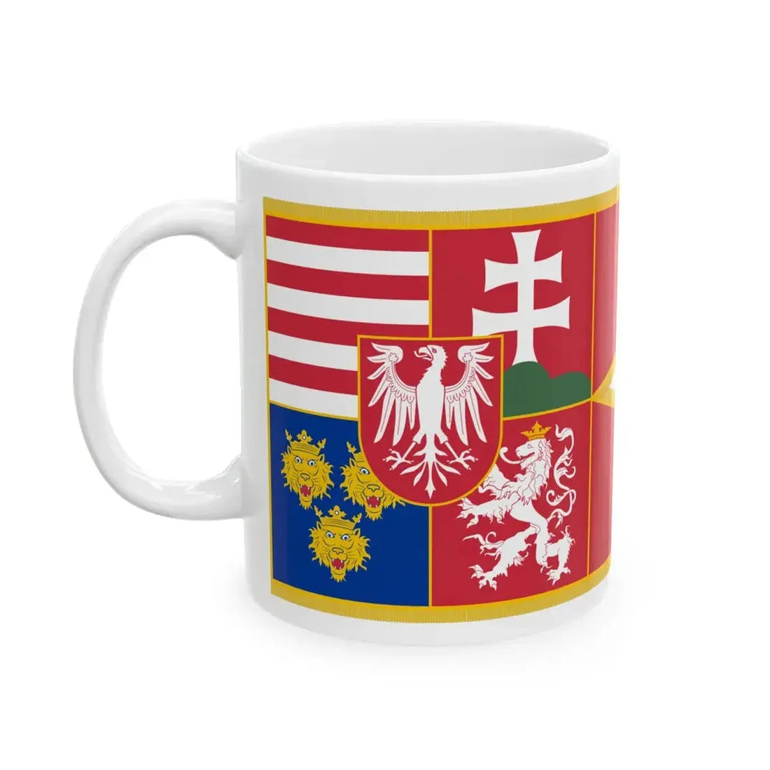 Flag of Louis II of Hungary (Hungary) White Coffee Mug - Go Mug Yourself