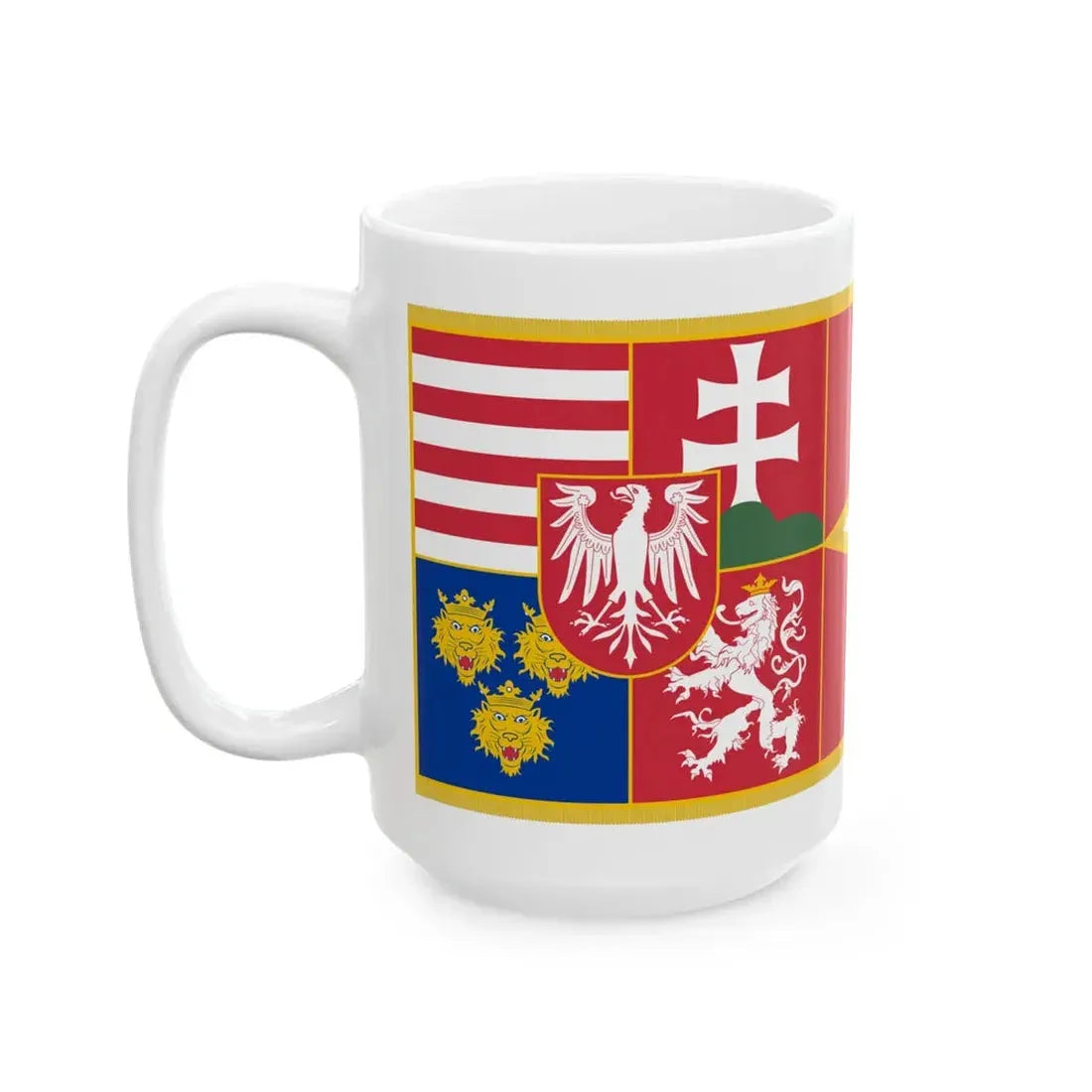 Flag of Louis II of Hungary (Hungary) White Coffee Mug - Go Mug Yourself