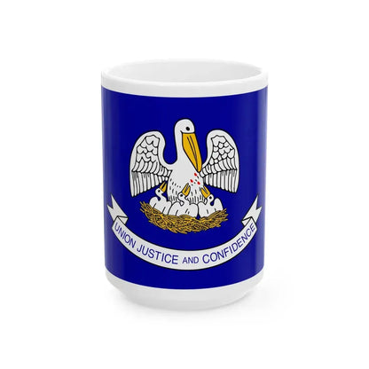 Flag of Louisiana 2006-2010 (United States) White Coffee Mug 15oz - Go Mug Yourself