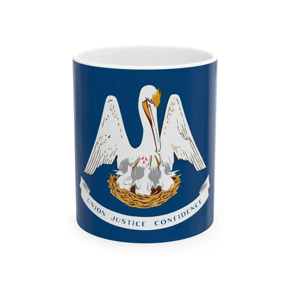 Flag of Louisiana 3-2 (United States) White Coffee Mug 11oz - Go Mug Yourself