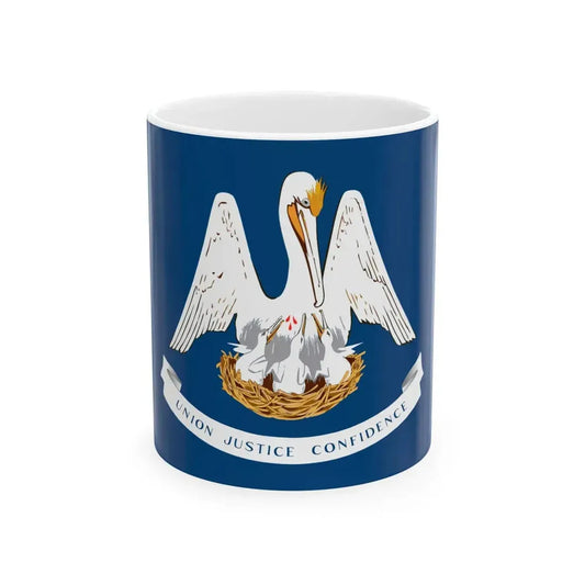 Flag of Louisiana 3-2 (United States) White Coffee Mug 11oz - Go Mug Yourself