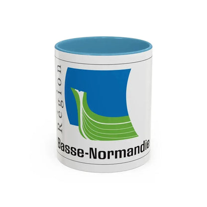 Flag of Lower Normandy France 2 - Accent Coffee Mug 11oz Light Blue - Go Mug Yourself
