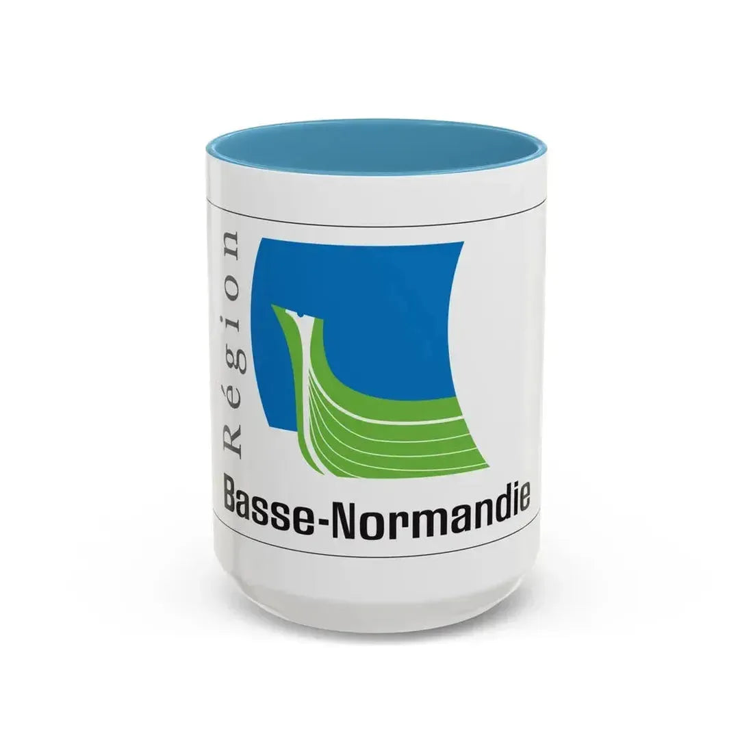 Flag of Lower Normandy France 2 - Accent Coffee Mug 15oz Light Blue - Go Mug Yourself