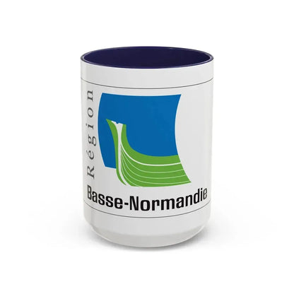 Flag of Lower Normandy France 2 - Accent Coffee Mug 15oz Navy - Go Mug Yourself