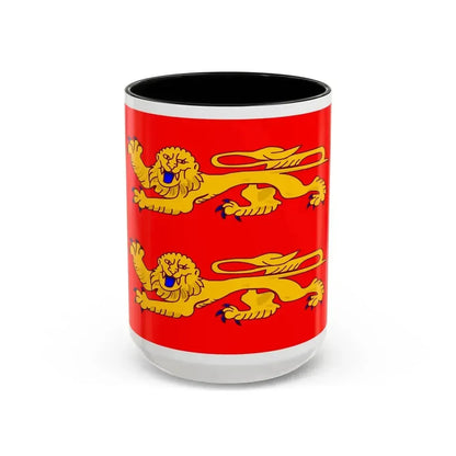 Flag of Lower Normandy France - Accent Coffee Mug 15oz Black - Go Mug Yourself