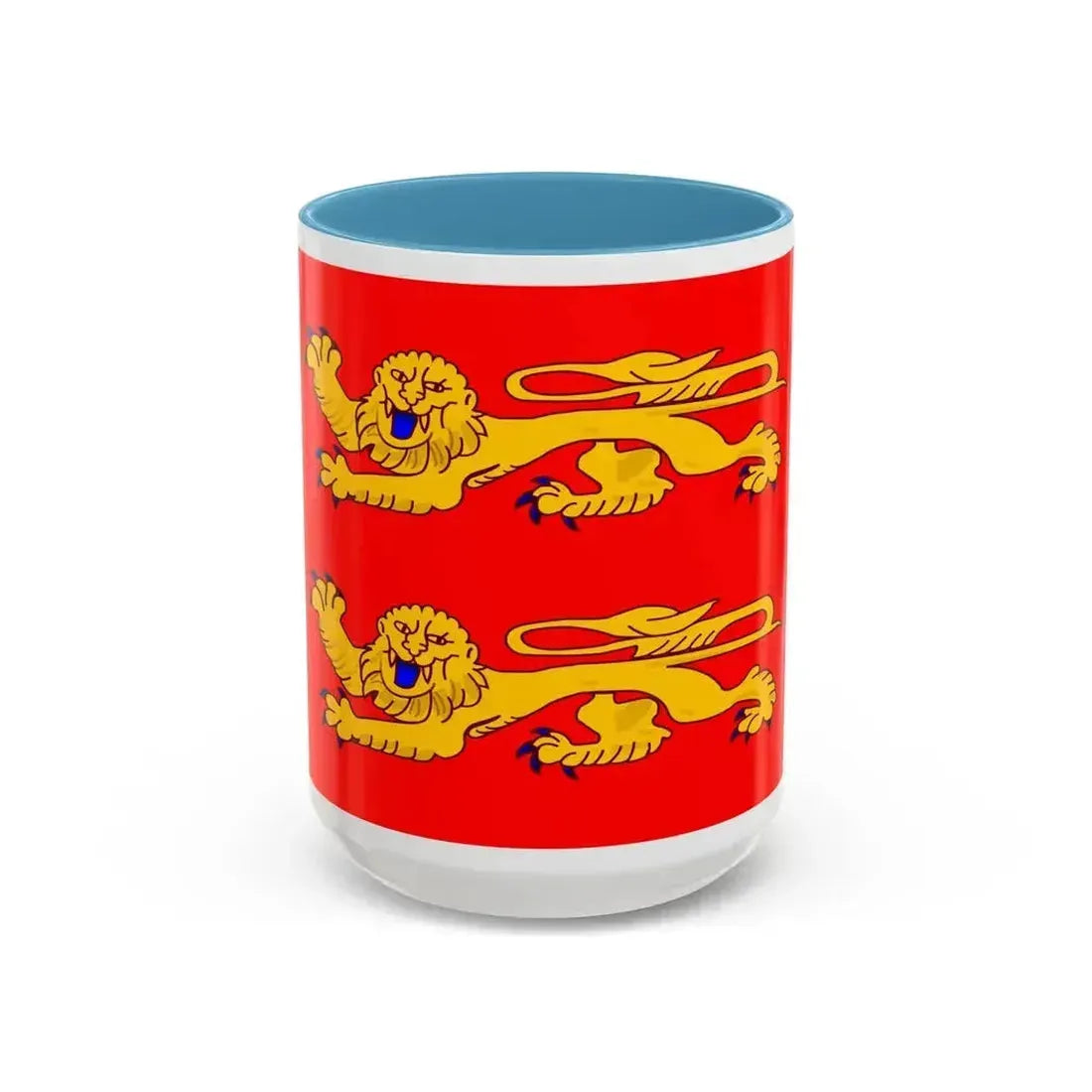 Flag of Lower Normandy France - Accent Coffee Mug 15oz Light Blue - Go Mug Yourself
